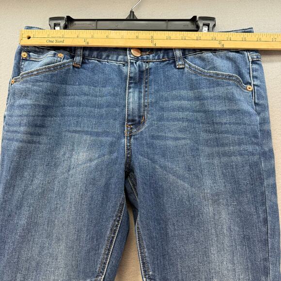 Free People Jeans Women's 29 (8) Blue Skylar Button Flare Moto Jeans - Picture 9 of 13